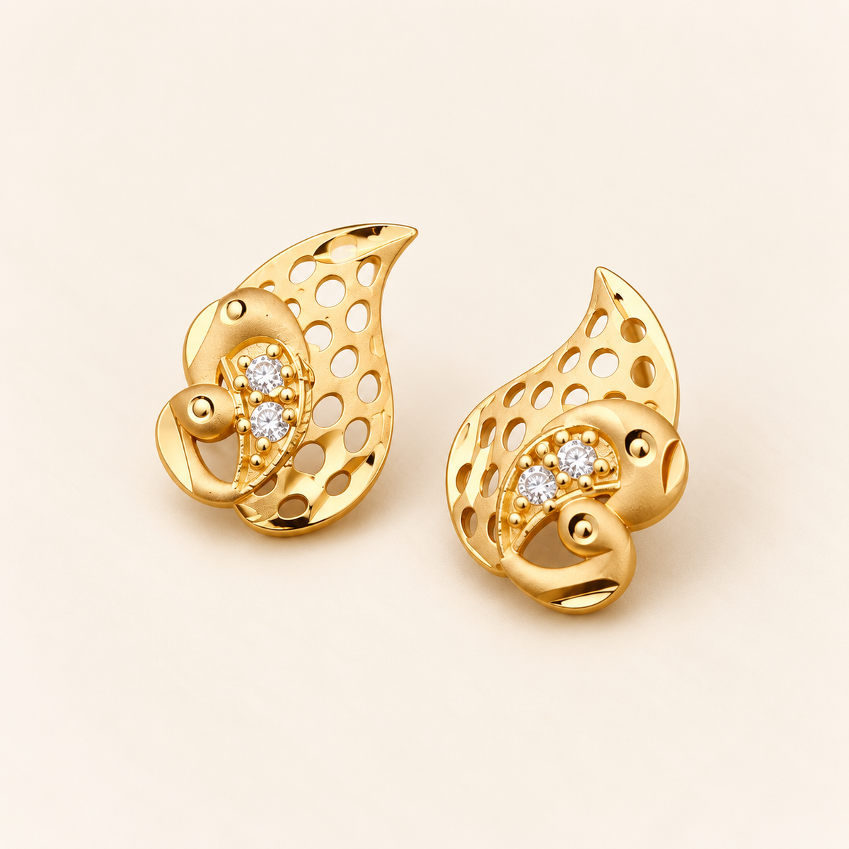 Jivaanik Mayuri Peacock Stud Earrings