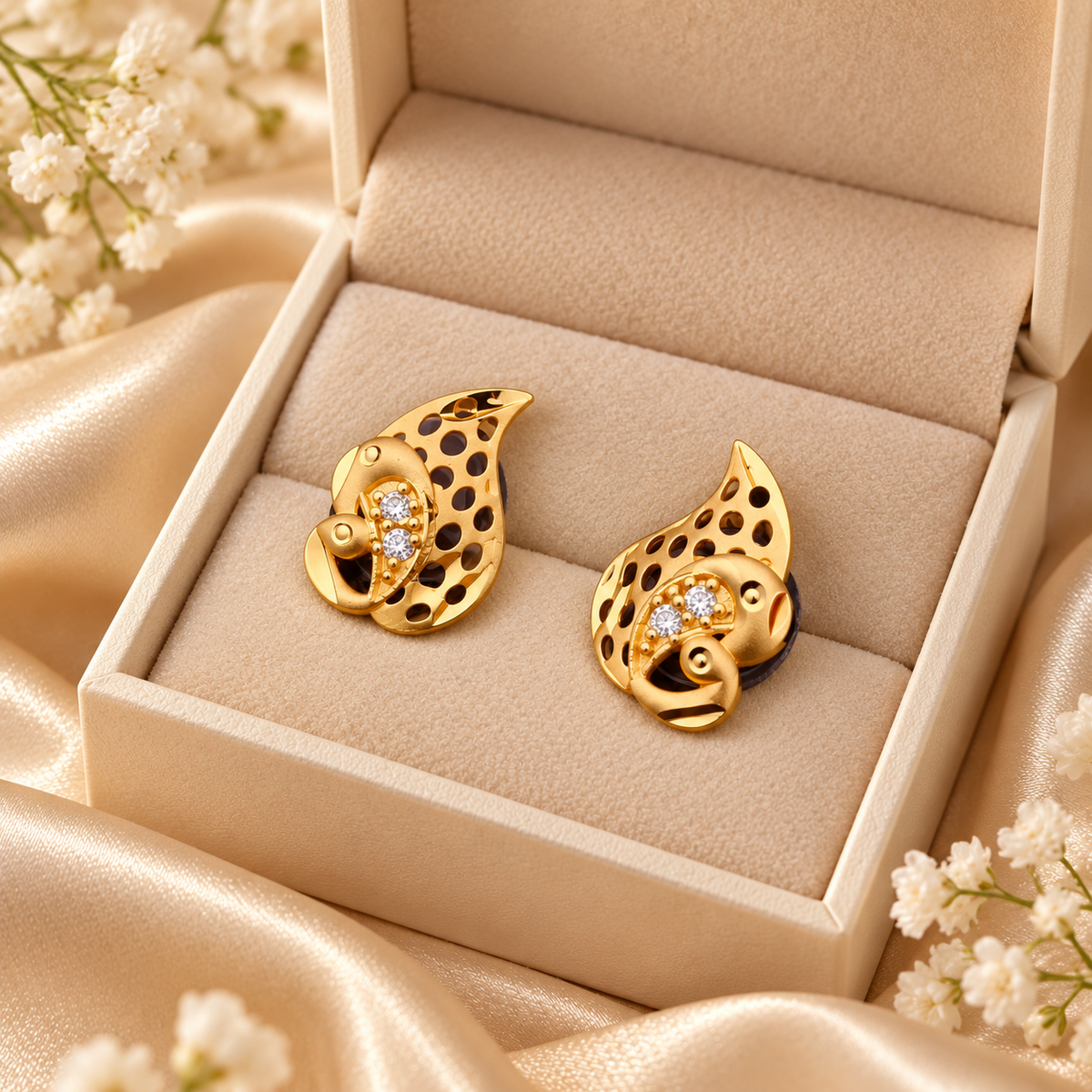 Jivaanik Mayuri Peacock Stud Earrings