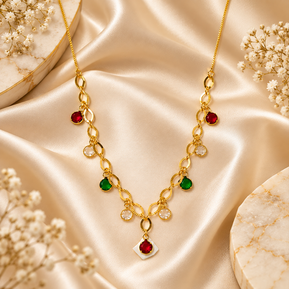 Jivaanik Navya Multicolor Charm Necklace