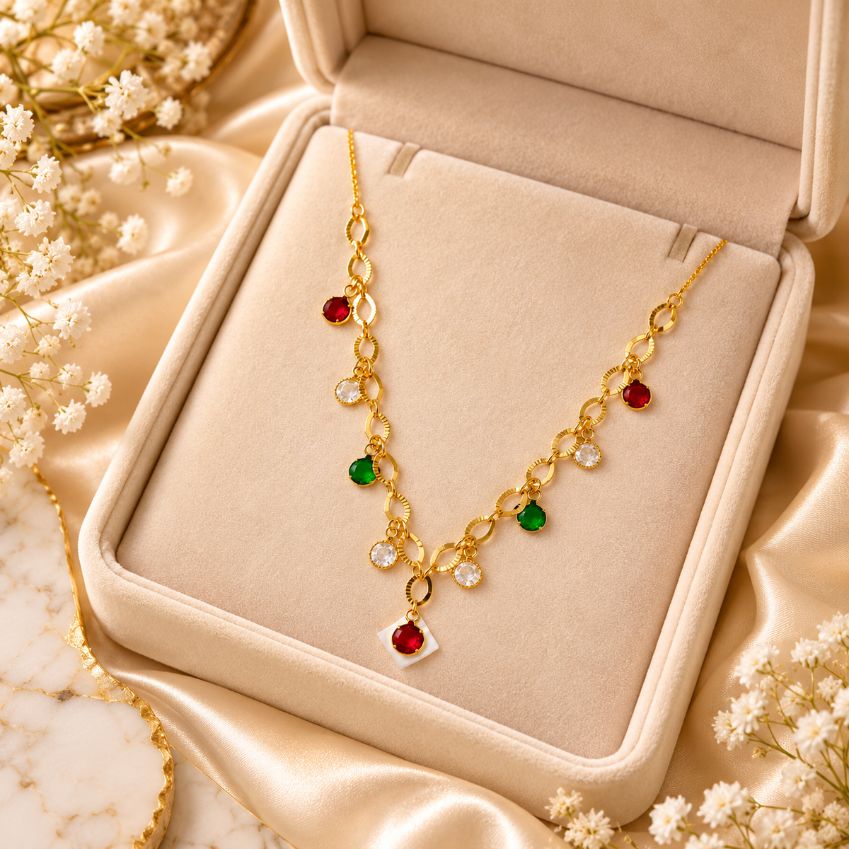 Jivaanik Navya Multicolor Charm Necklace