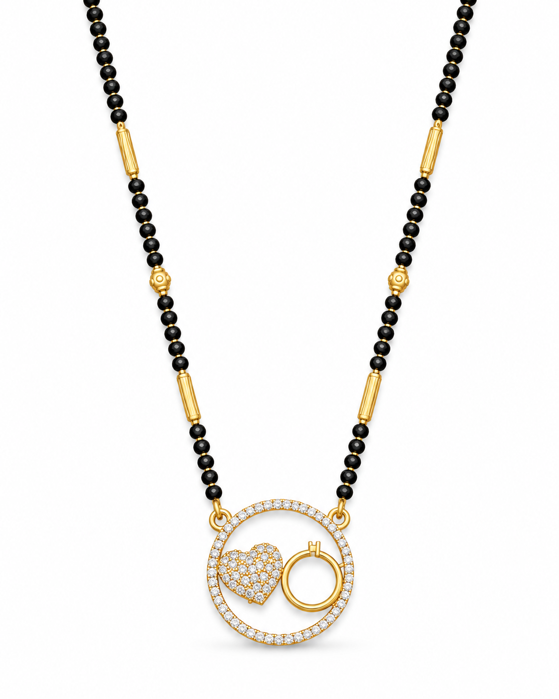 Jivaanik Heart & Ring Mangalsutra Necklace