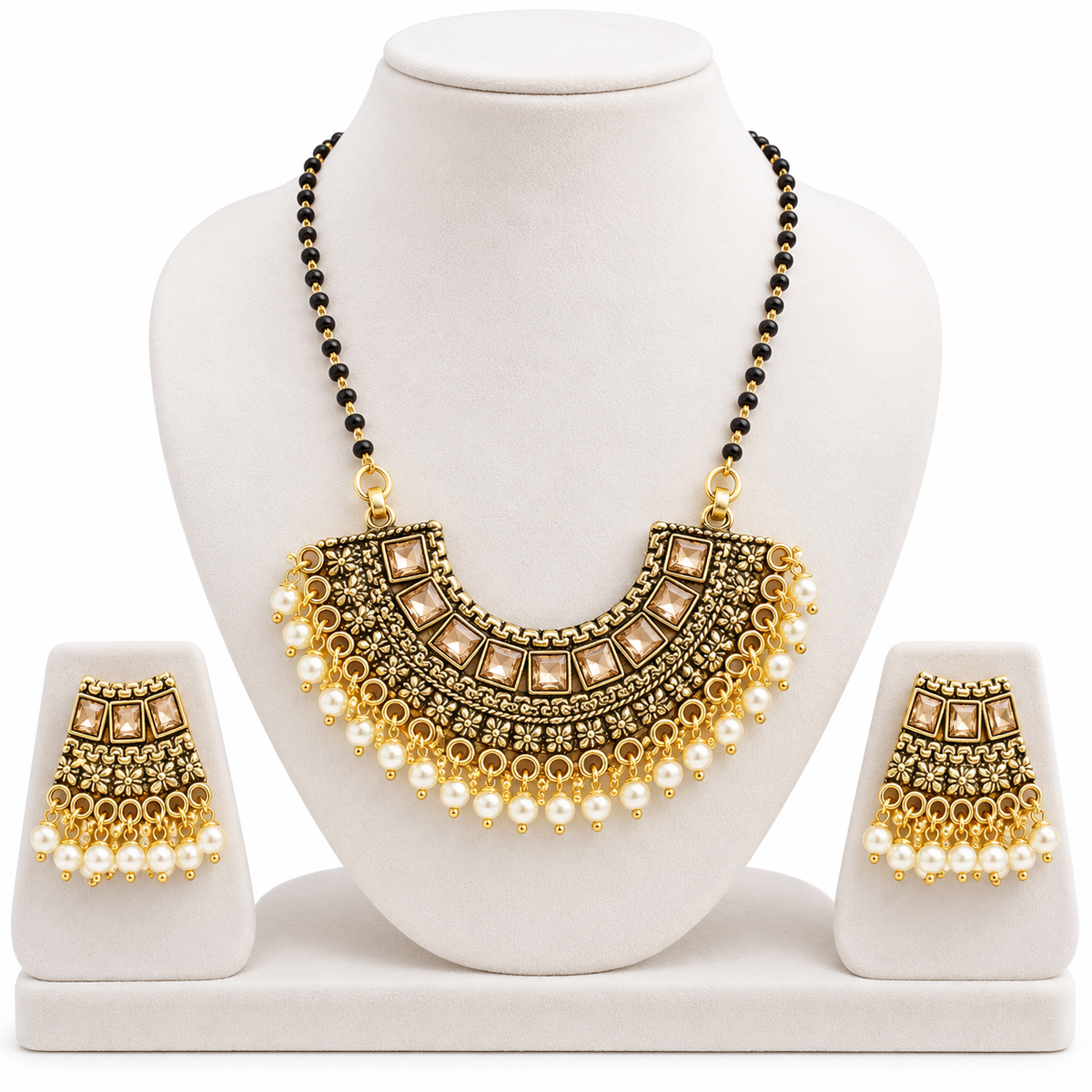Jivaanik Antique Gold Mangalsutra Set