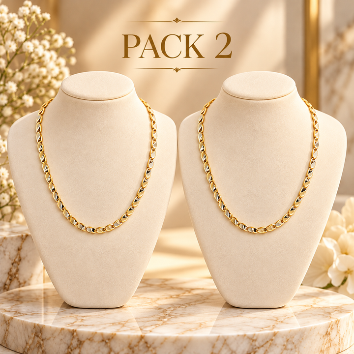 Jivaanik Elegant Gold-Tone Chain – Pack of 2