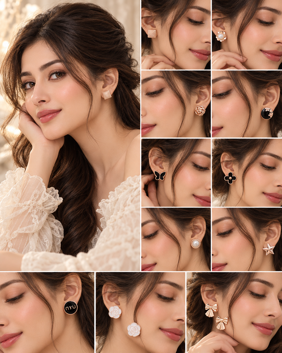 Jivaanik Fashion Earrings 12 pcs Combo Set