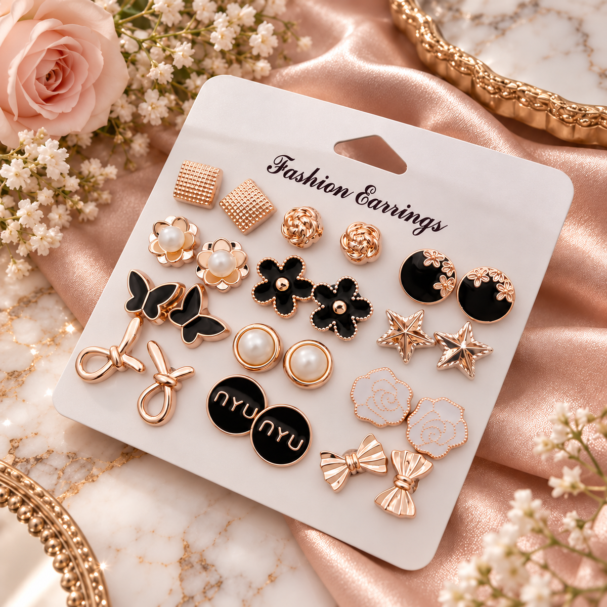 Jivaanik Fashion Earrings 12 pcs Combo Set