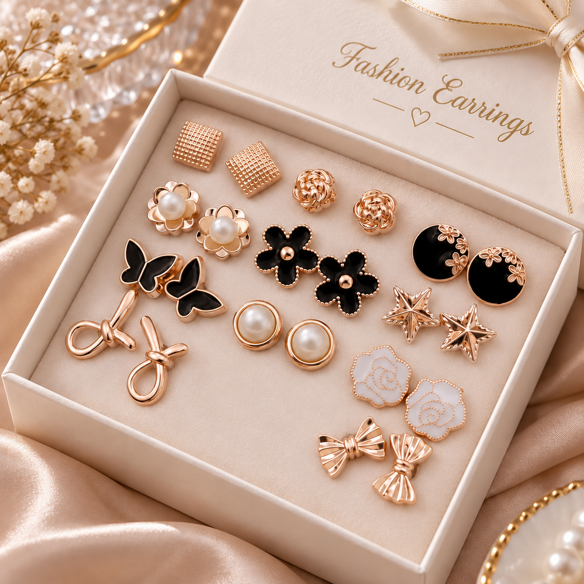 Jivaanik Fashion Earrings 12 pcs Combo Set