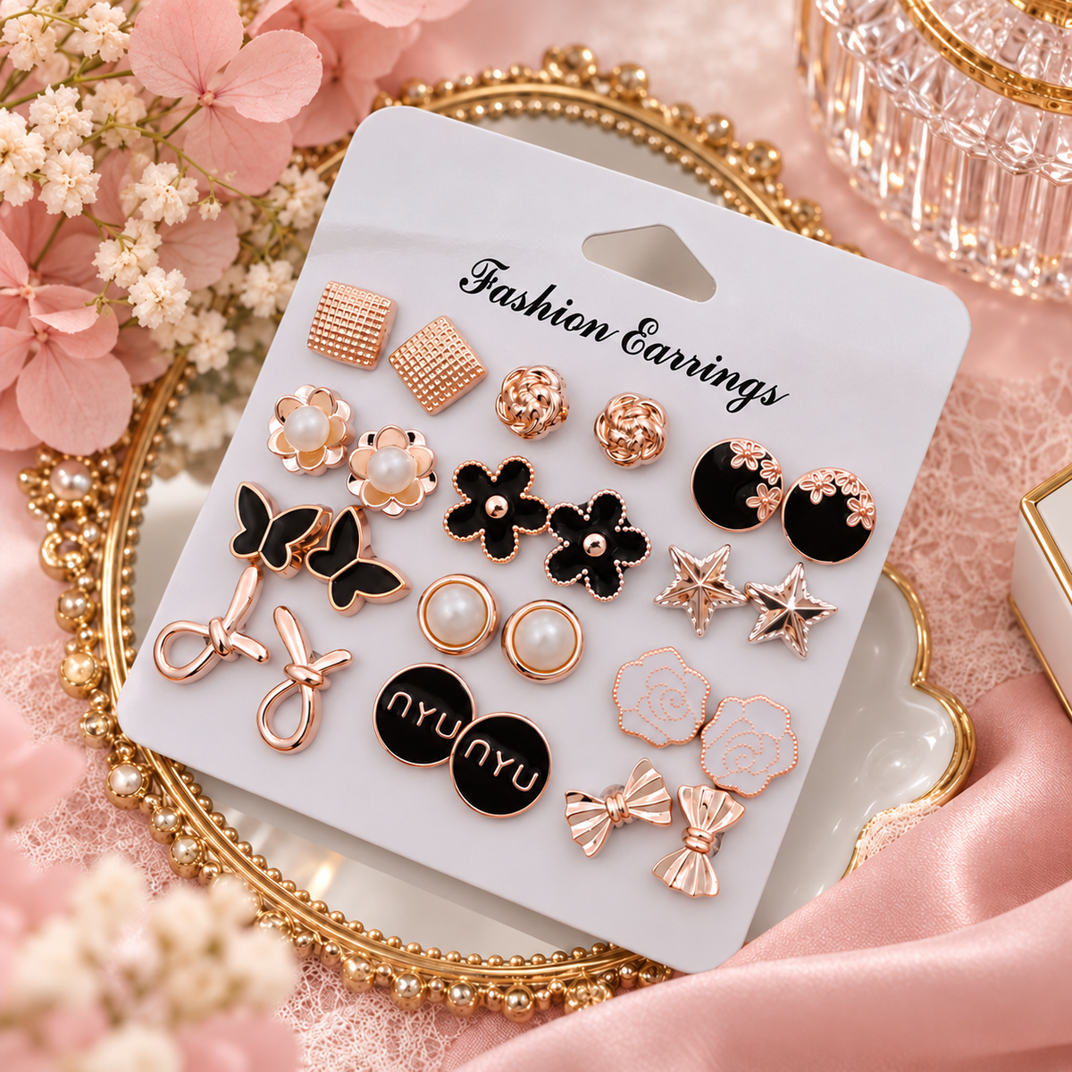 Jivaanik Fashion Earrings 12 pcs Combo Set