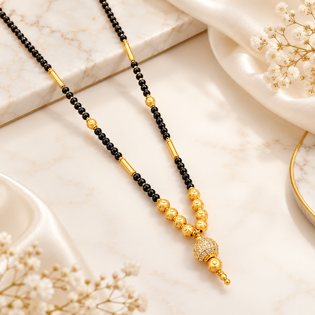 Jivaanik Classic Black Beads Mangalsutra