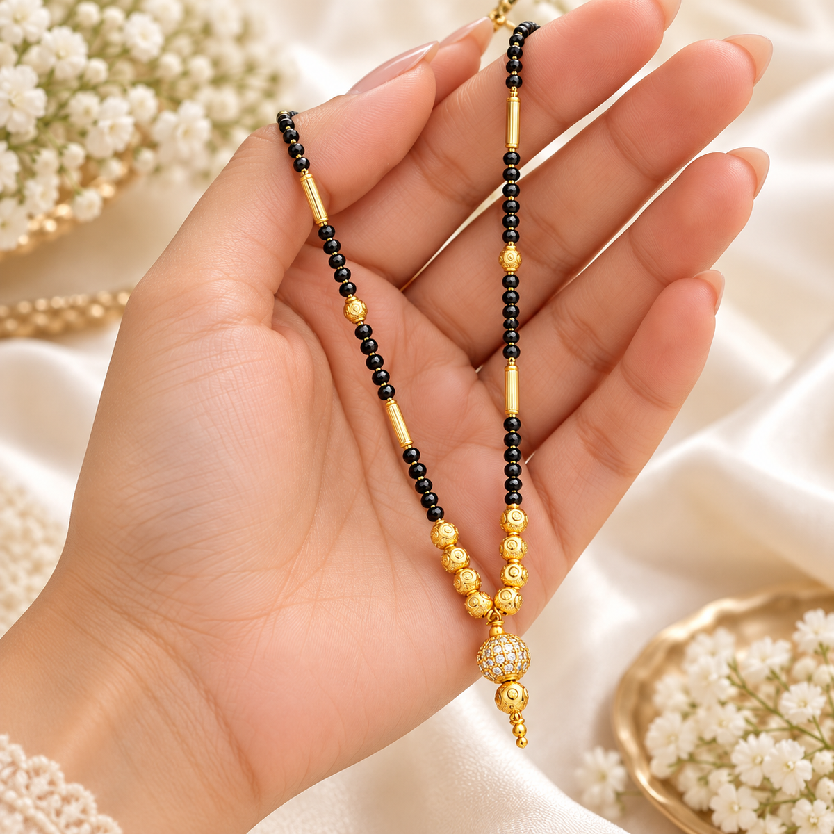 Jivaanik Classic Black Beads Mangalsutra