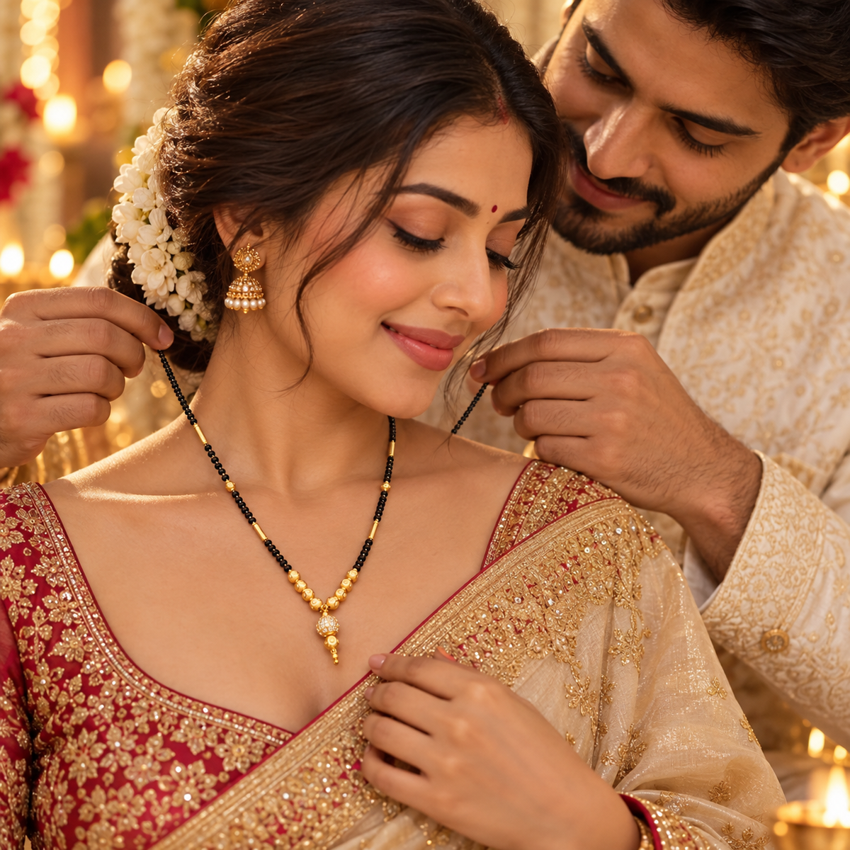 Jivaanik Classic Black Beads Mangalsutra