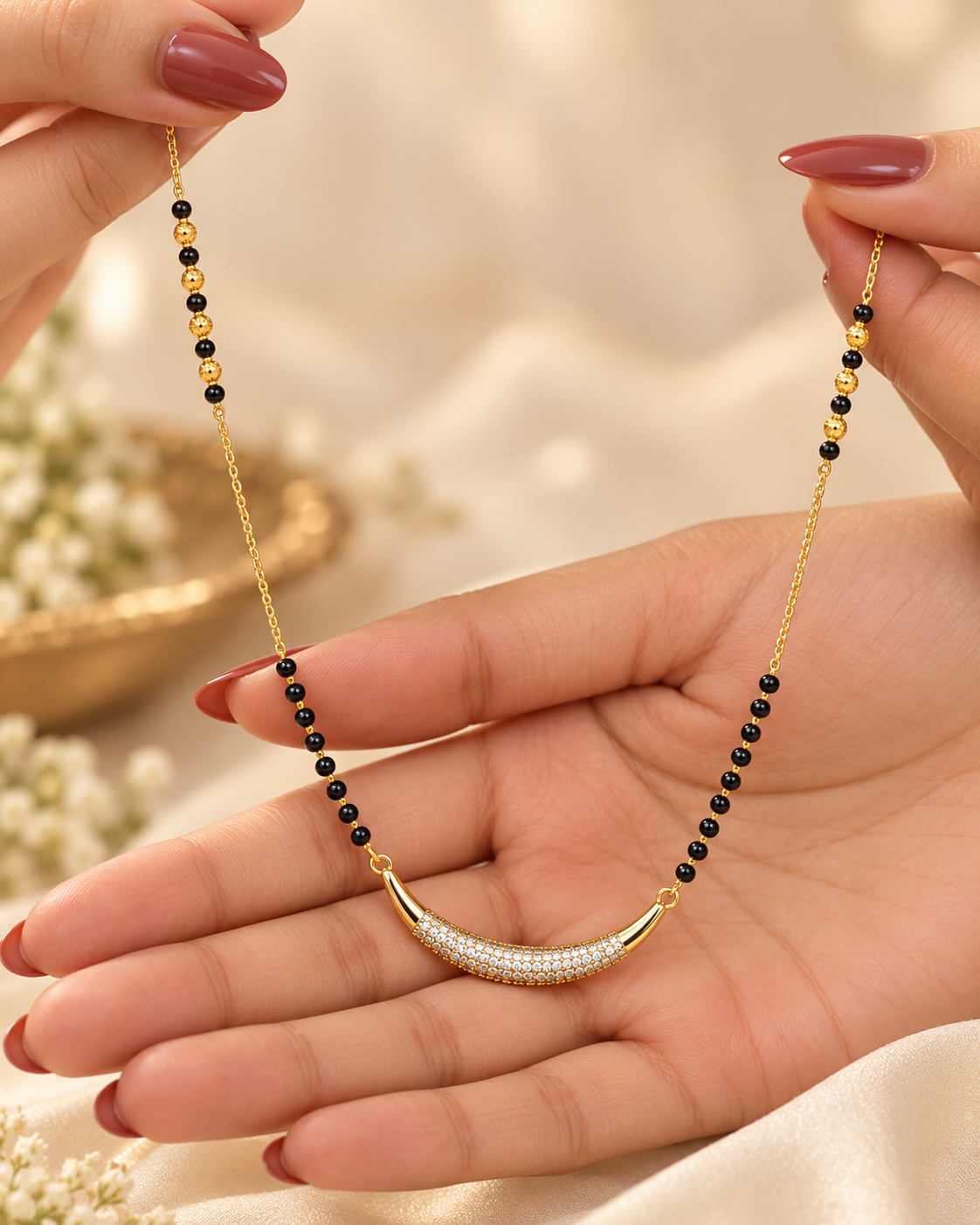 Jivaanik Minimal Curve Mangalsutra
