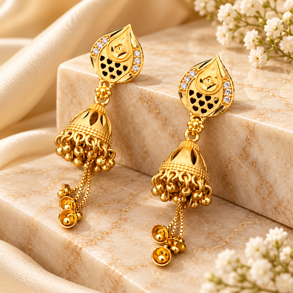 Noor Teardrop Jhumka Earrings