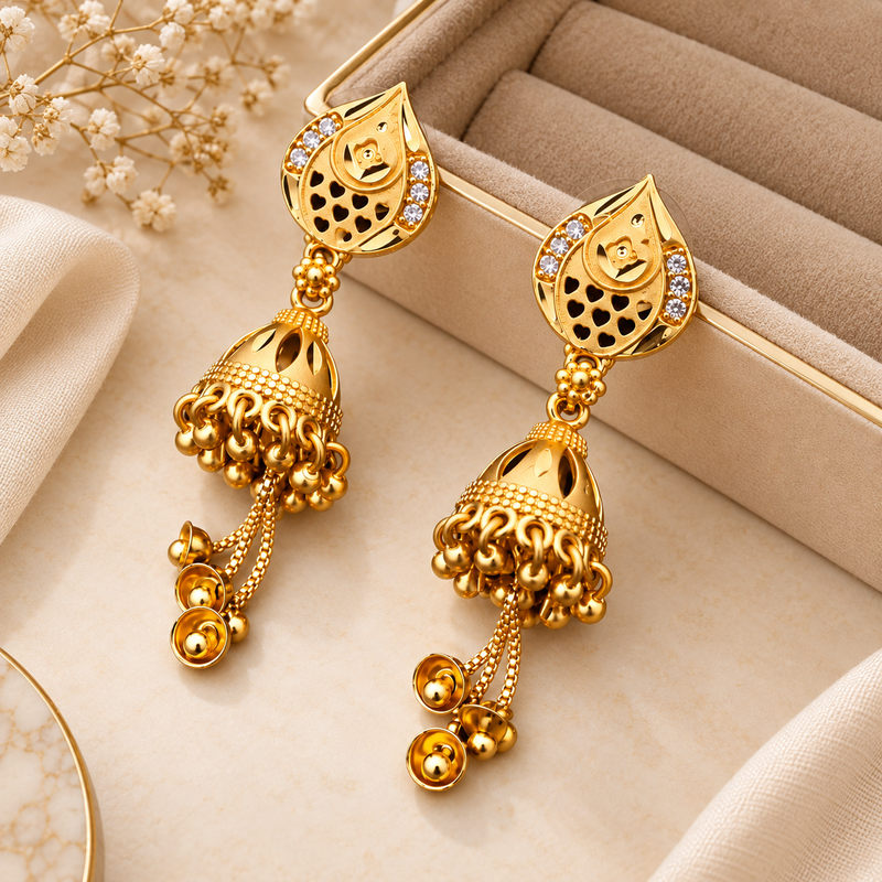 Noor Teardrop Jhumka Earrings