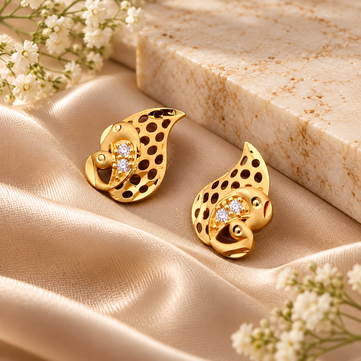 Jivaanik Mayuri Peacock Stud Earrings