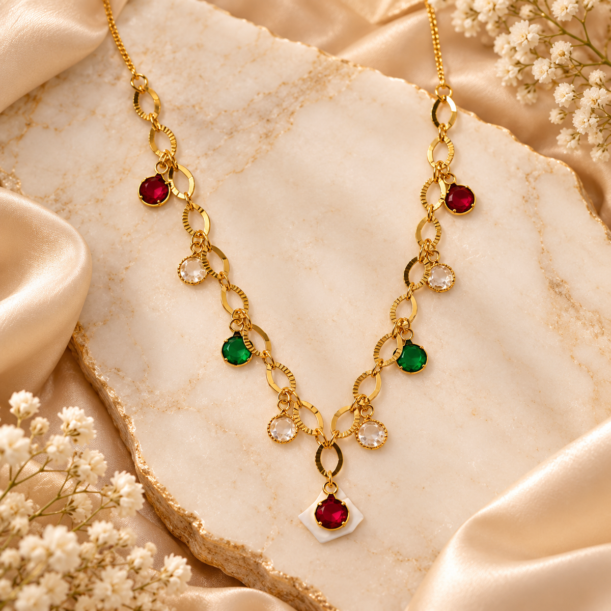 Jivaanik Navya Multicolor Charm Necklace