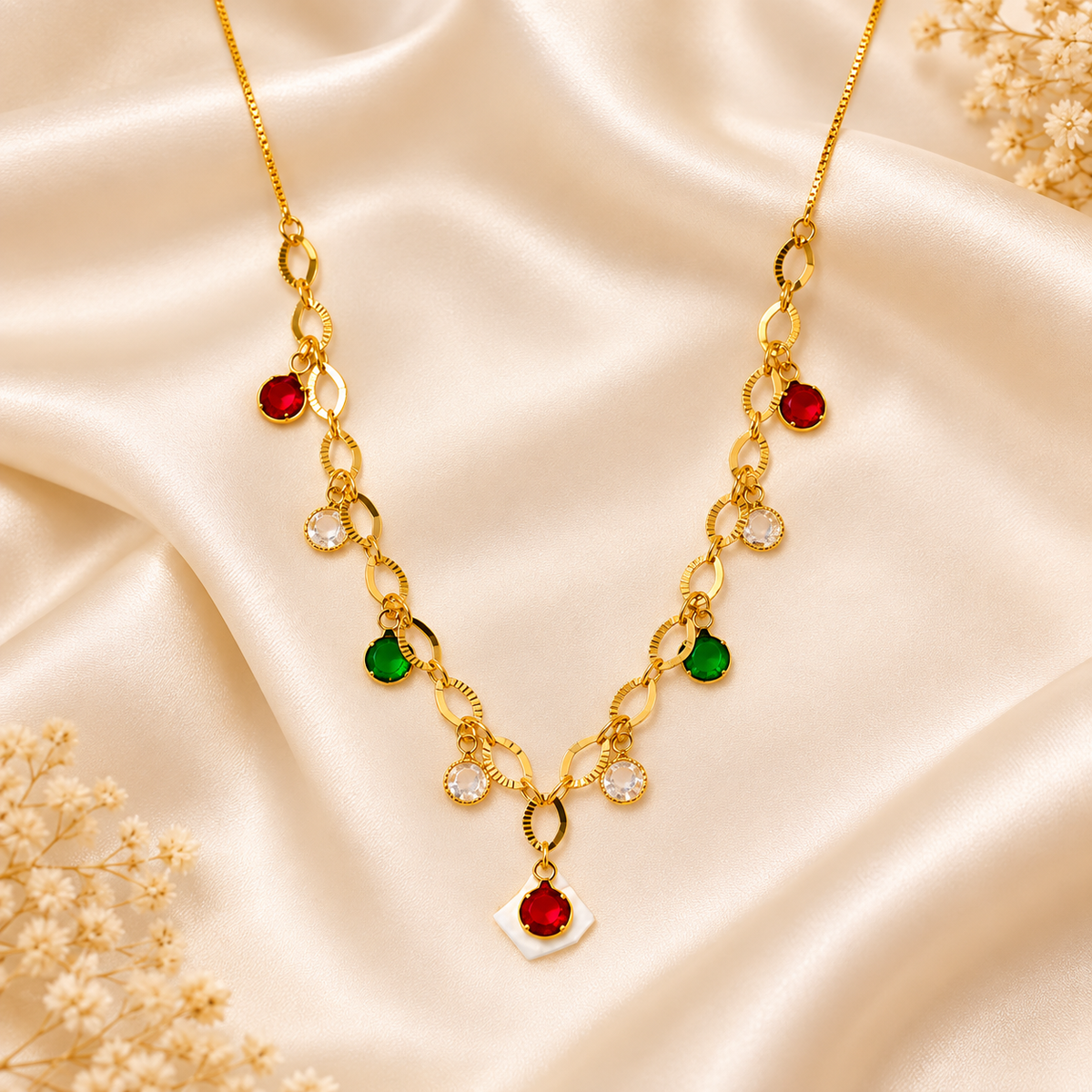 Jivaanik Navya Multicolor Charm Necklace