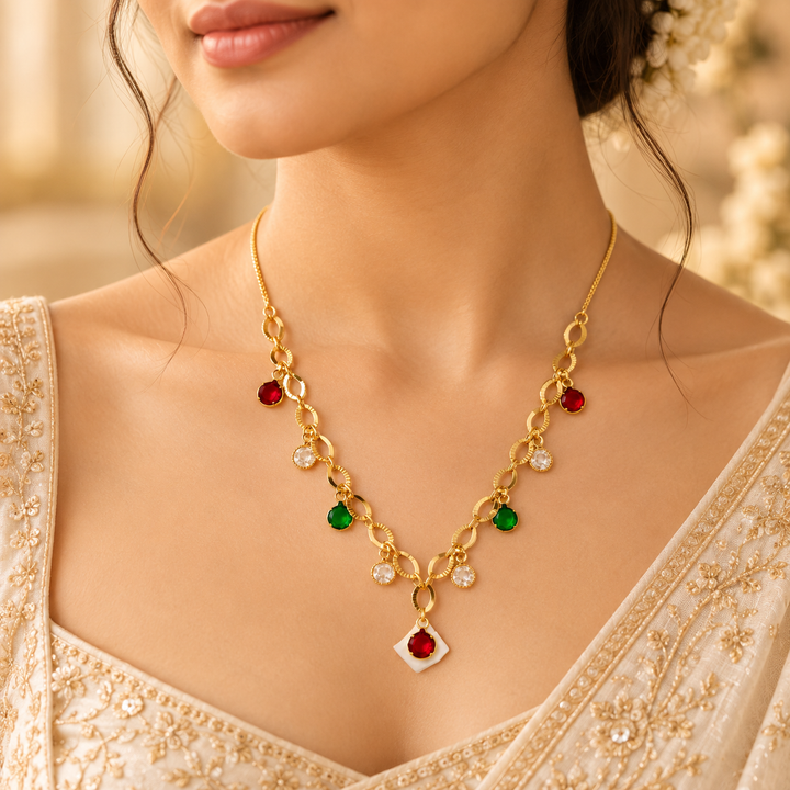 Jivaanik Navya Multicolor Charm Necklace
