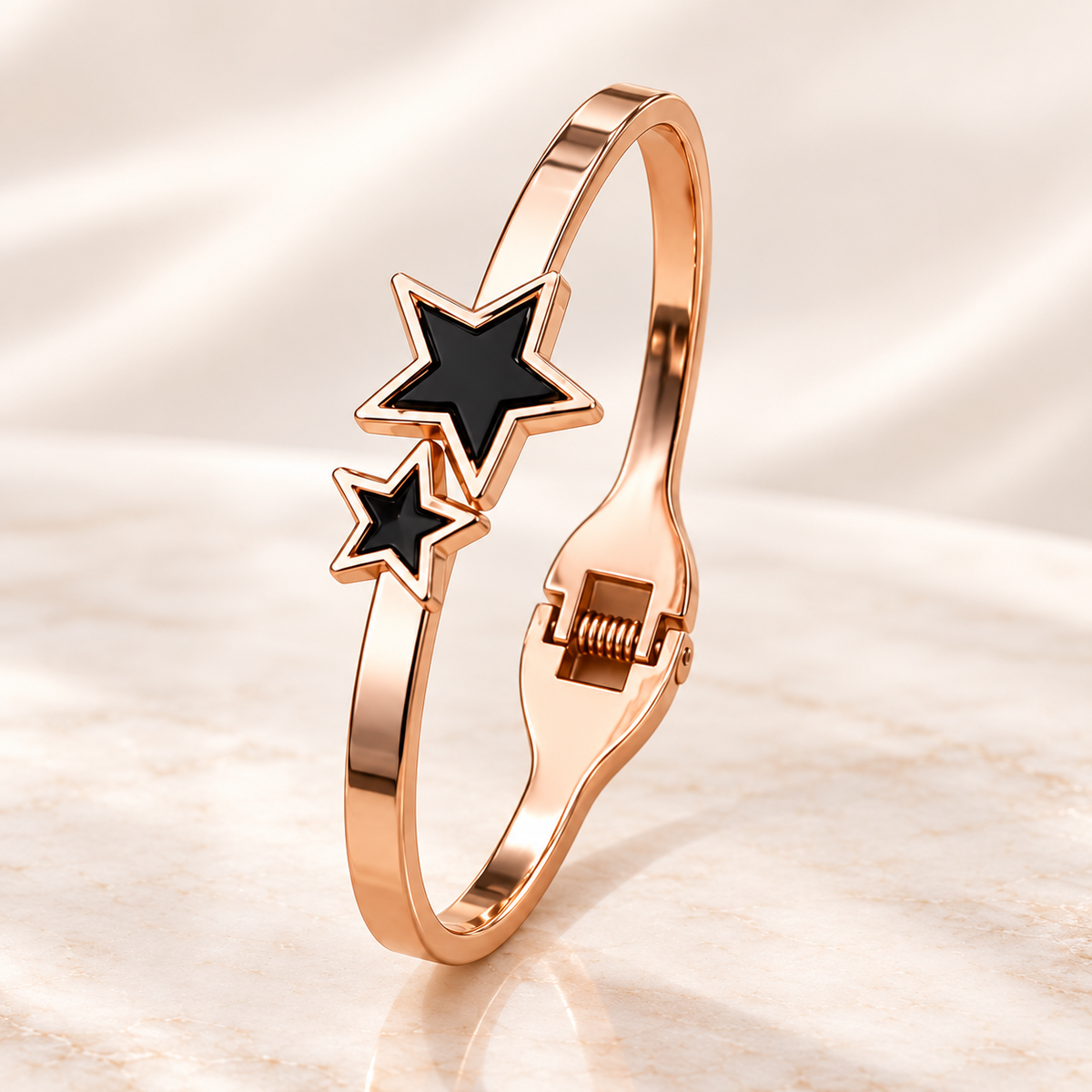 Jivaanik Rose Gold Black Charm Bracelet Collection