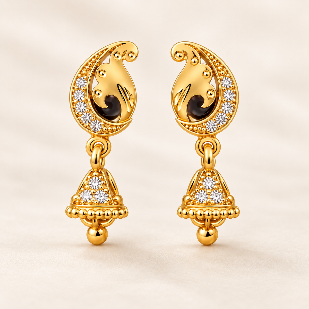 Jivaanik Meher Paisley Jhumka Earrings
