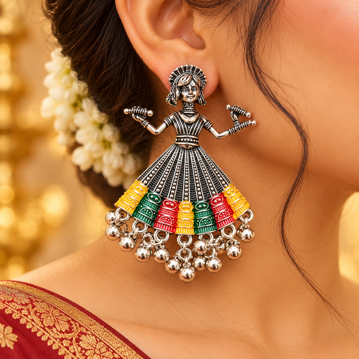 Jivaanik Rangili Garba Dancer Earrings